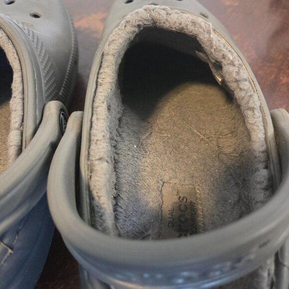 Croc Dual Comfort Gray Slip-On Clogs Fur Lined Men's-4 Women's-6 - Picture 12 of 15